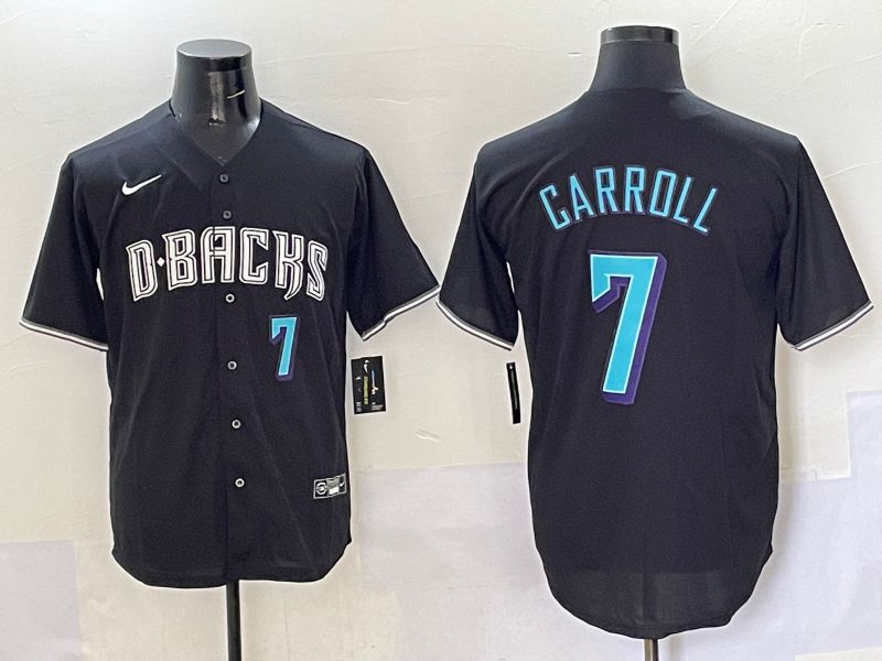 Men 2025 Arizona Diamondback #7 Garroll Black Joint Name Nike MLB Jersey style 3->arizona diamondback->MLB Jersey